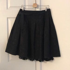 Black midi skirt for women